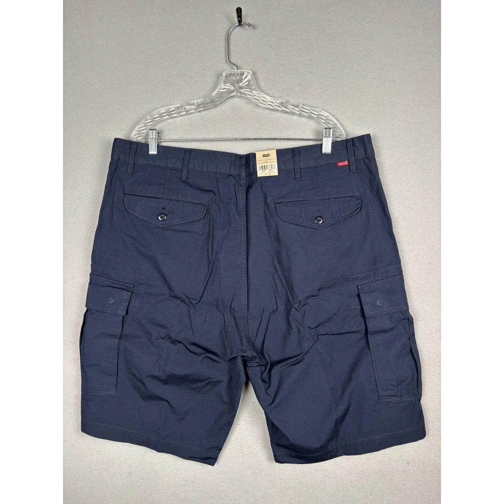 Levi's Carrier Cargo Shorts Mens 40 Blue Ripstop 11 Inseam Relaxed Fit Utility